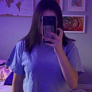 baby blue champion crop